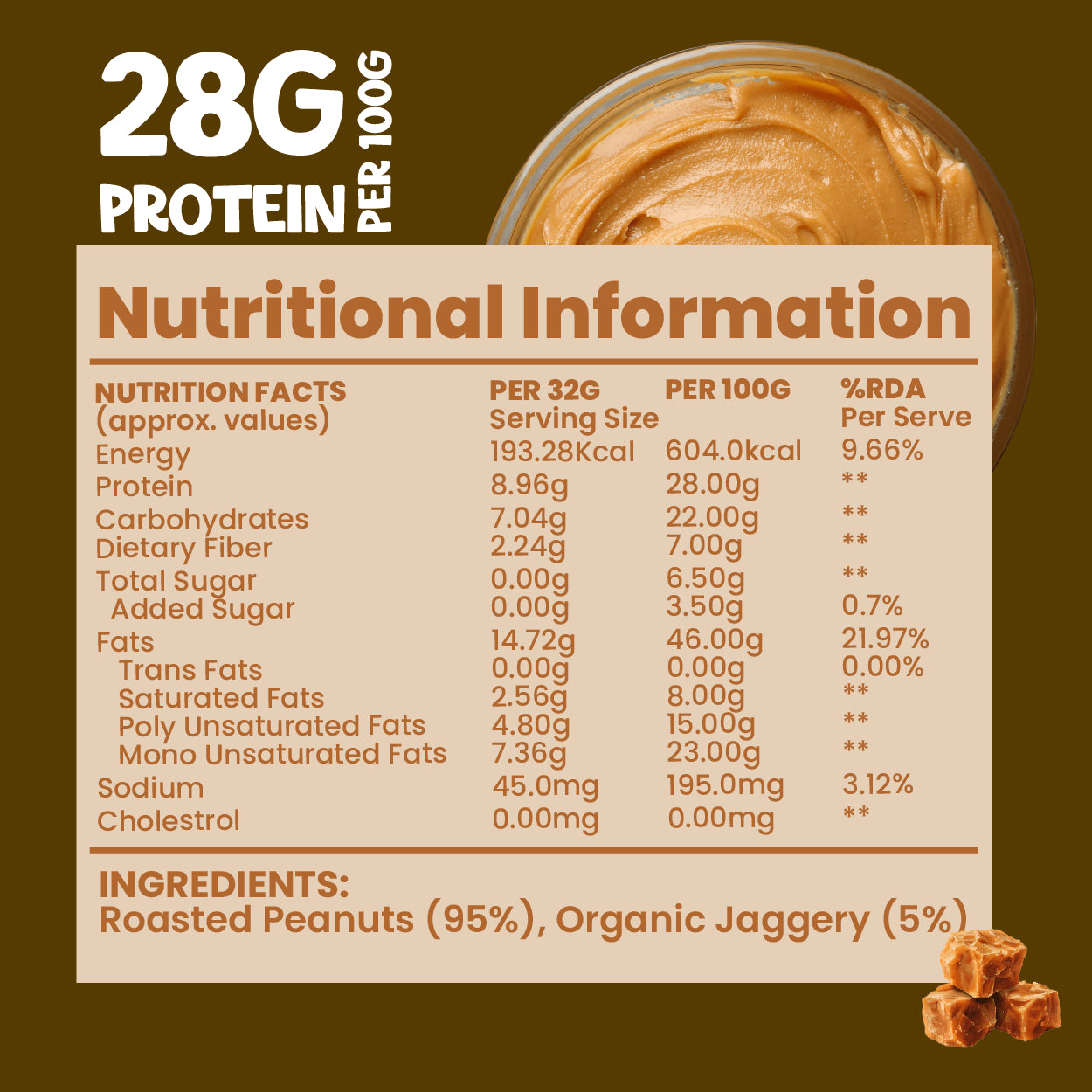 Organic Peanut Butter with Organic Jaggery