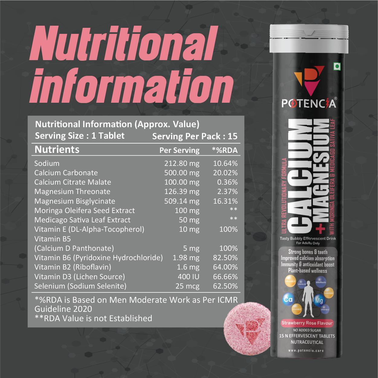 Pack of 3 Calcium + Magnesium