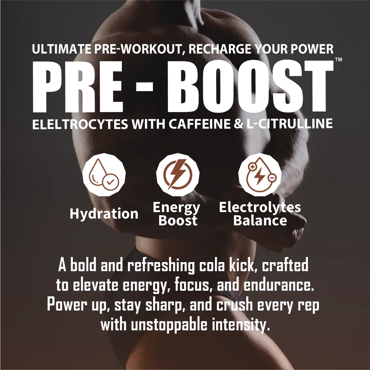 Potencia PRE-BOOST | Pre-Workout Effervescent Tablets | Energy + Hydration + Pump | With Citrulline, Taurine, Caffeine & Beta-Alanine | 15 Tabs/Bottle