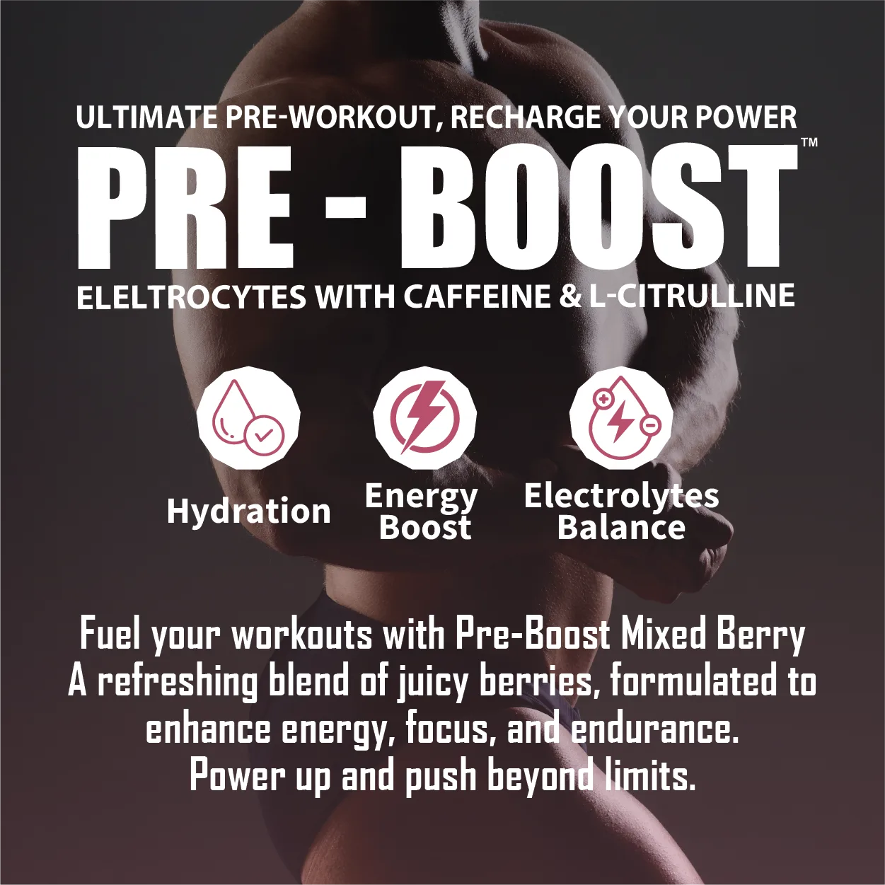 Pack of 3 Pre-Boost ( Ultimate - PreWorkout ) Mixed Berry
