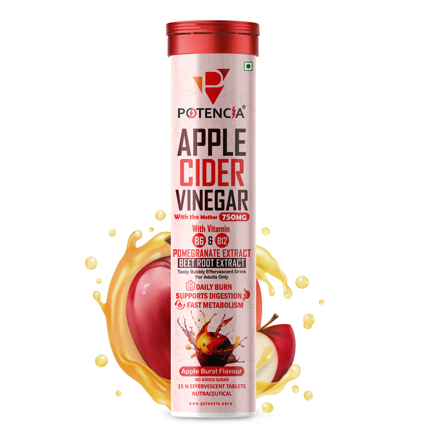 🎁 New Apple Cider Vinegar Tablets with Pomegranate & Beetroot Extract | Metabolism, Digestion & Weight Management Support | With Vitamin B6 & B12 (Special Price)