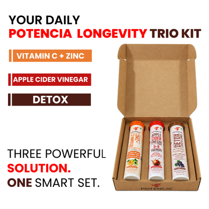 Potencia Longevity Trio Kit  Immunity | Detox | Daily Wellness