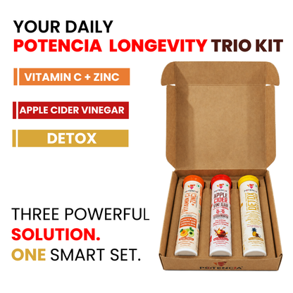 Potencia Longevity Trio Kit  Immunity | Detox | Daily Wellness