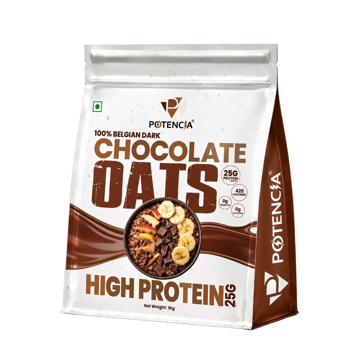 Potencia 100% Belgian Dark Chocolate Oats – High Protein