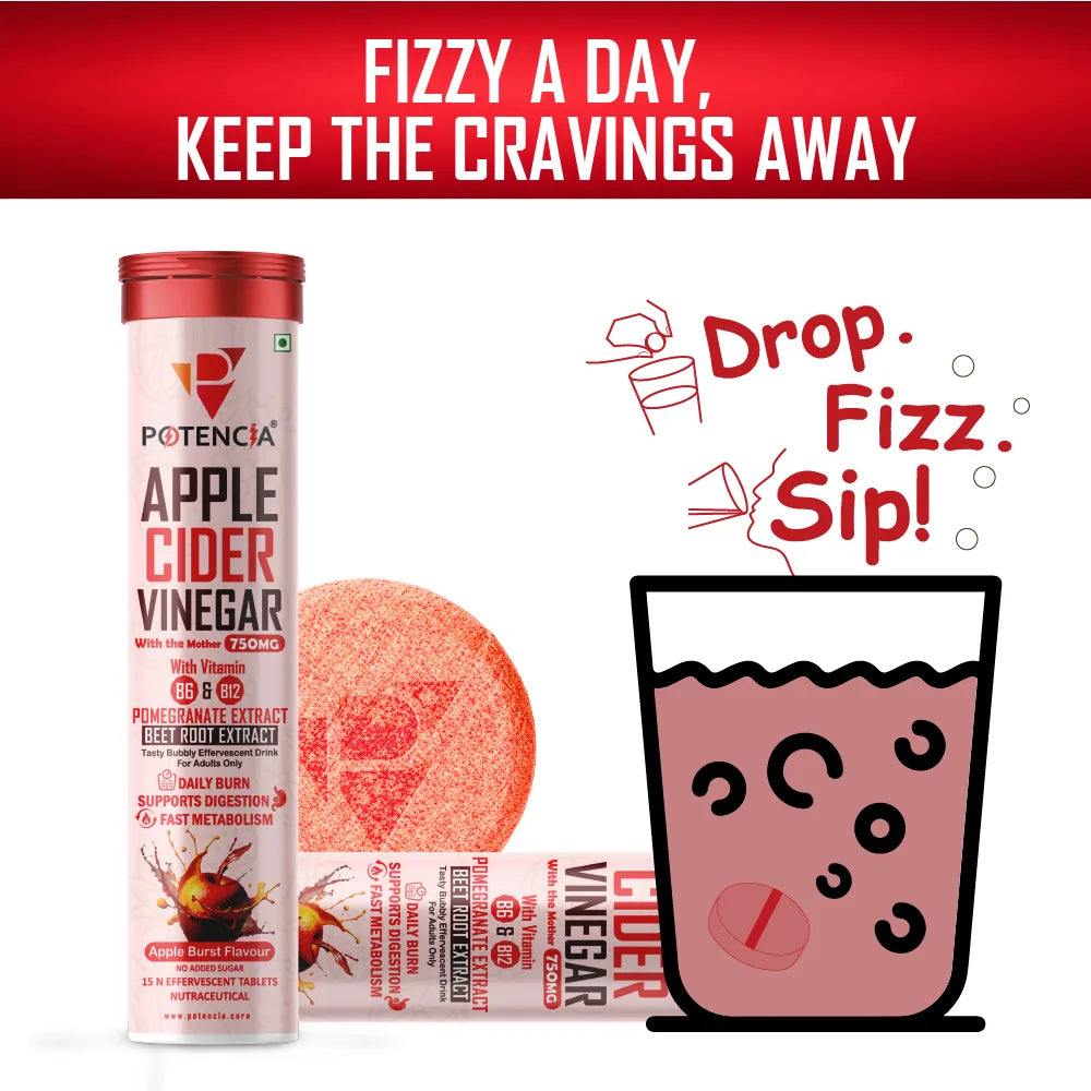 New Apple Cider Vinegar Tablets with Pomegranate & Beetroot Extract | Metabolism, Digestion & Weight Management Support | With Vitamin B6 & B12