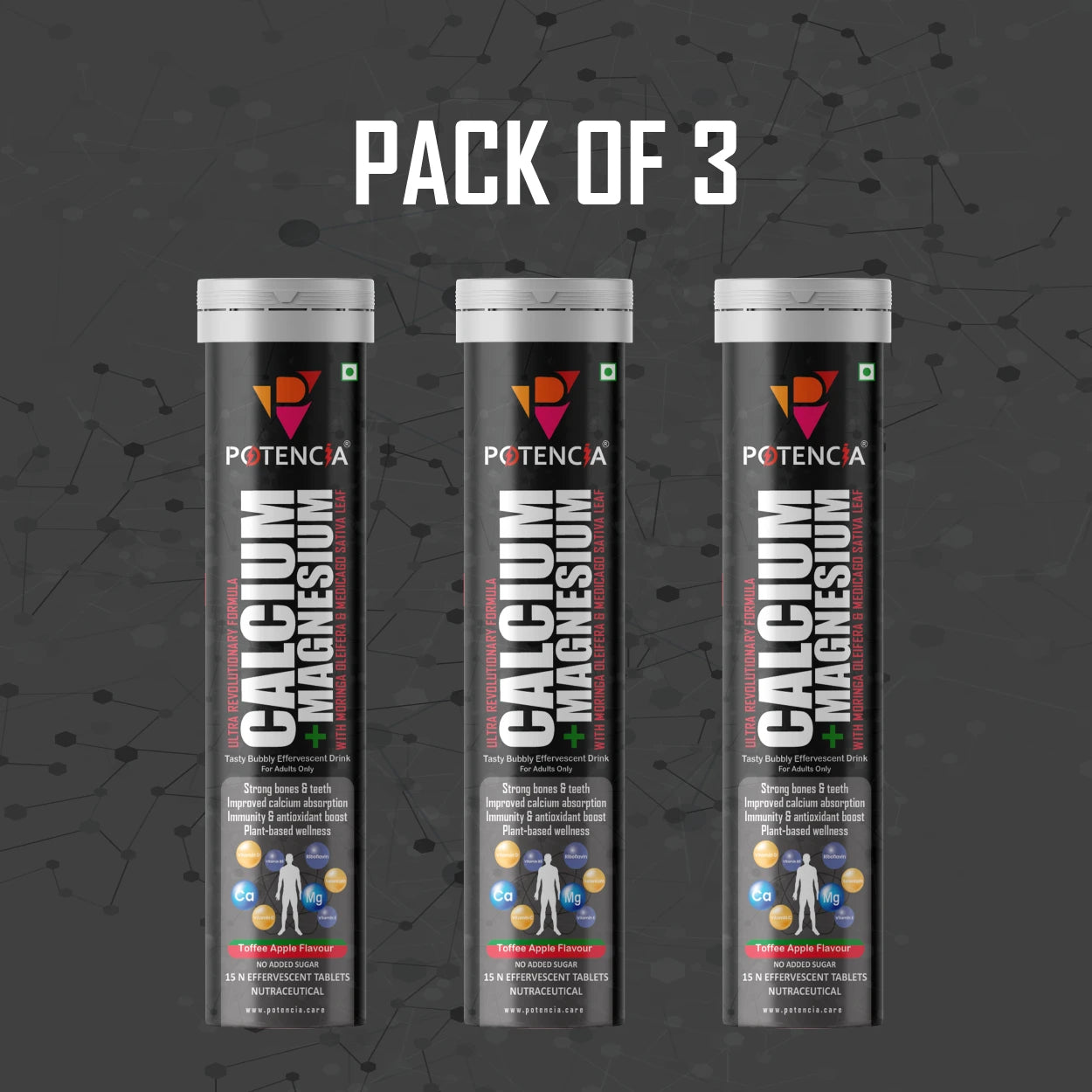 Pack of 3 Calcium + Magnesium