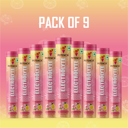 Pack of 9 Electrolyte Rose Lemonade