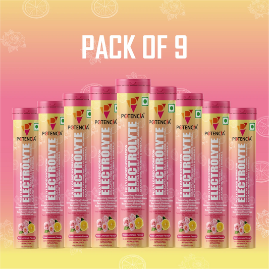 Pack of 9 Electrolyte Rose Lemonade