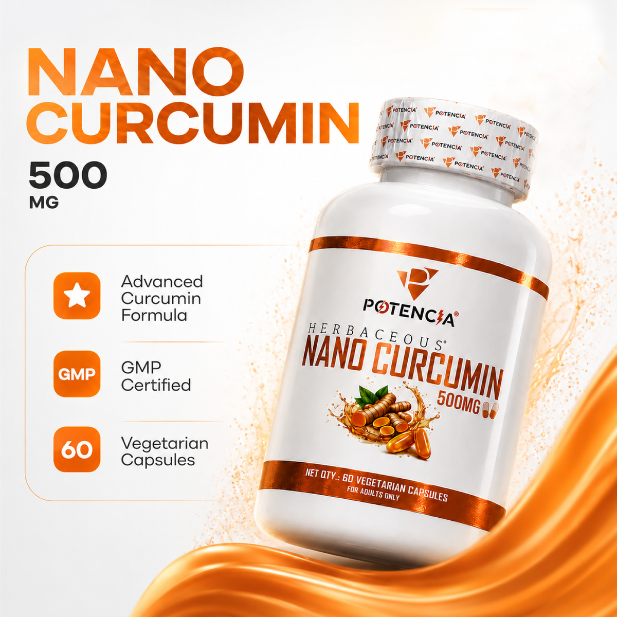 Potencia Herbacous Nano Curcumin 500mg – 60 Vegetarian Capsules