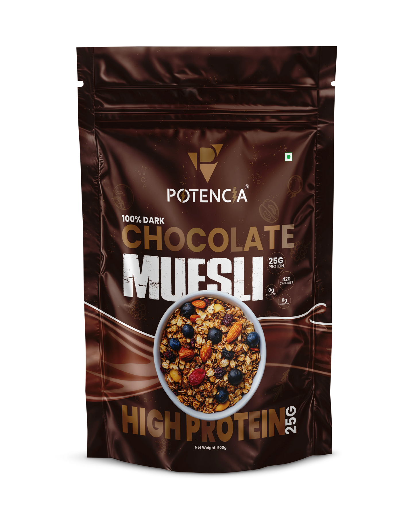 Potencia 100% Dark Chocolate Muesli