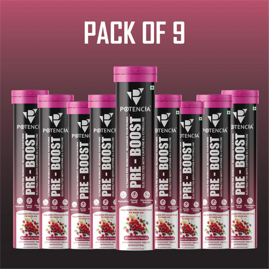 Pack of 9 Pre-Boost ( Ultimate - PreWorkout ) Mixed Berry