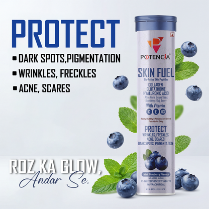 ( Pack Of 3 Tubes ) Skin Fuel Japanese Collagen Peptides, L-Glutathione, Antioxidants | Hyaluronic Acid, | Blueberry & Goji Berry Extract | Aloe Vera | Grape Seed , Vitamin C, D & E