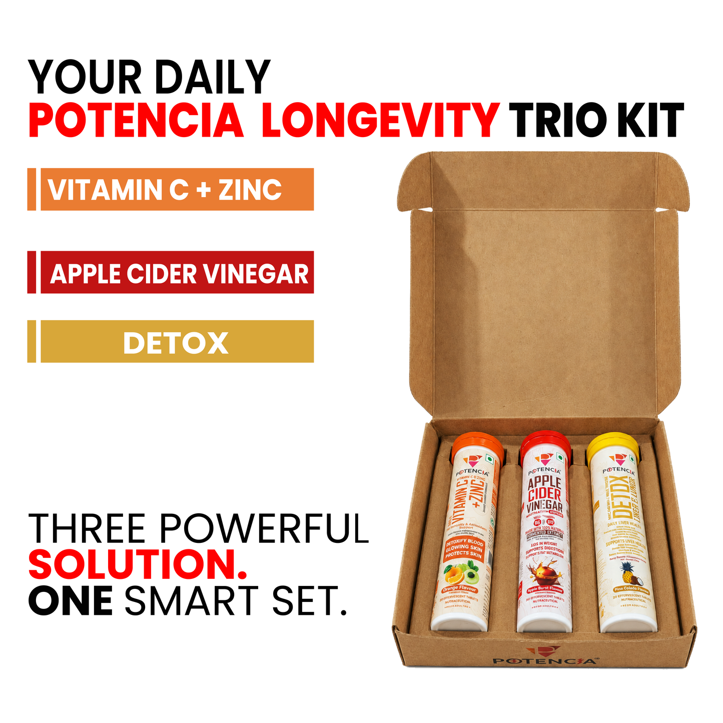 Potencia Longevity & Forever Active Trio Kit  Immunity | Detox | Daily Wellness