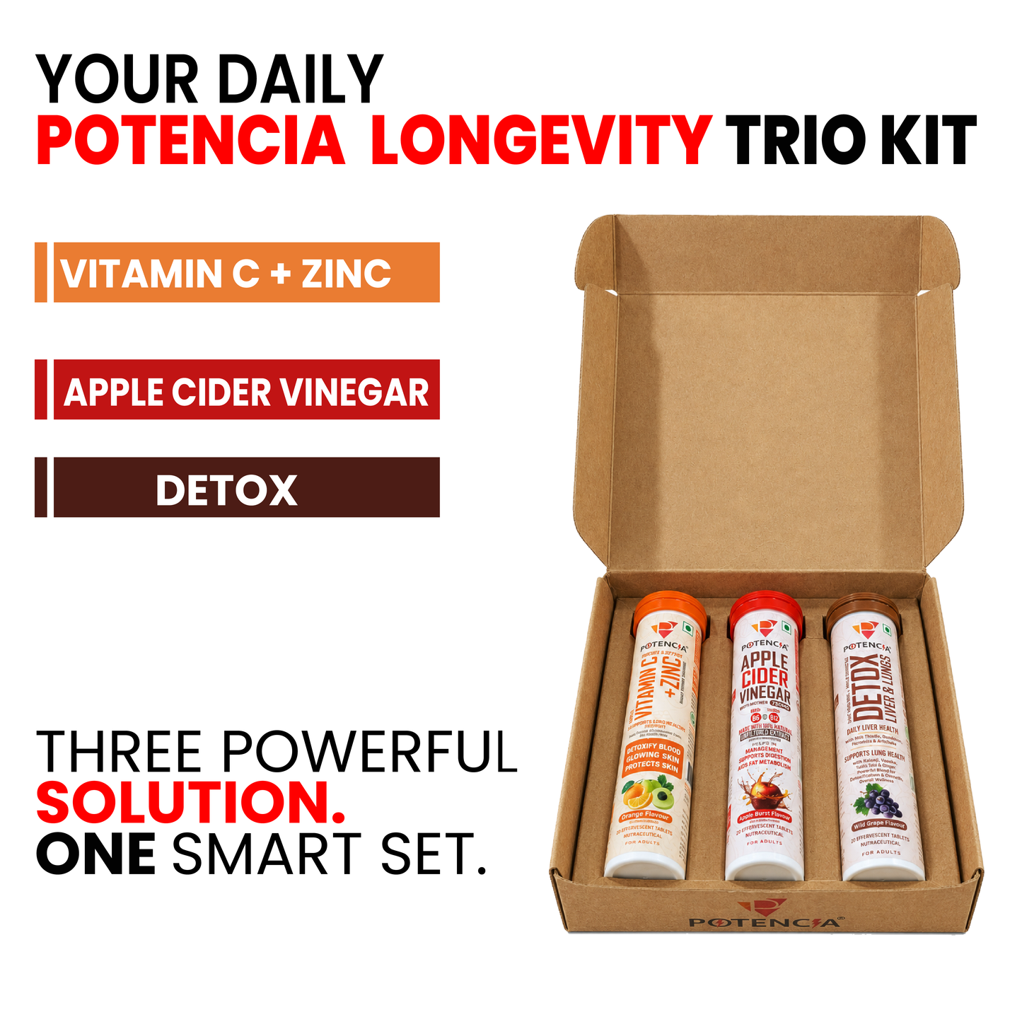 Potencia Longevity & Forever Active Trio Kit  Immunity | Detox | Daily Wellness