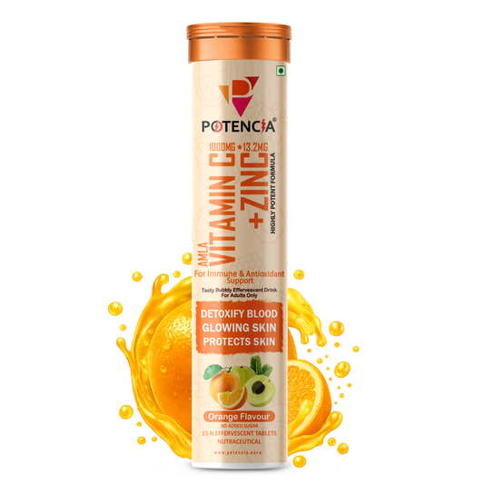 New Amla Vitamin C + Zinc Effervescent Tablets | Immune & Antioxidant Support | Orange Flavour