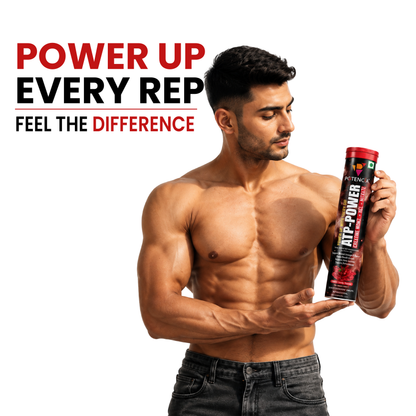 Potencia (Pack of 3) ATP Power Creatine Supplement | Creatine Monohydrate + HCL + Nitrate | Strength & Performance Support | Cherry Candy Flavour | Effervescent Tablets