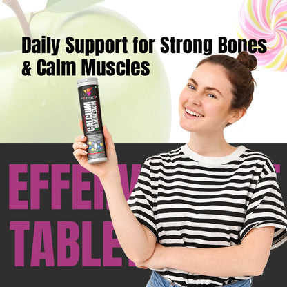 Potencia Calcium + Magnesium Effervescent Tablets | Dual Magnesium & Dual Calcium | With Moringa, Medicago & Sativa | 15 Tabs/Bottle