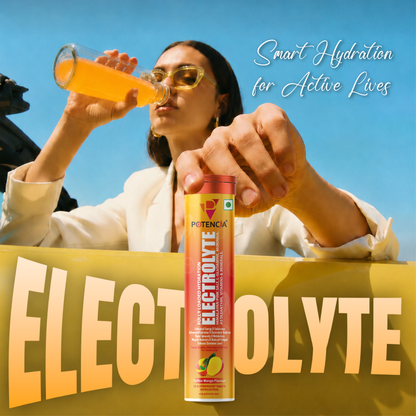 Pack of 3 Potencia Electrolyte Hydration Effervescent Tablets | Toffee Mango | With Glutamine, Moringa, Astaxanthin, Biotin & Himalayan Pink Salt | 45 Tabs/Bottle