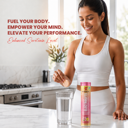 Pack of 6 Potencia Electrolyte Hydration Effervescent Tablets | Rose Lemonade | Glutamine, Moringa, Astaxanthin, Biotin & Himalayan Pink Salt | 90 Tabs/Bottle