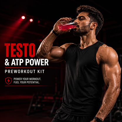 Potencia Testo & ATP Power Pre-Workout Kit | ATP Power + Testosterone Booster + Pre-Boost | Effervescent Tablets | Pack of 3 (45 Tablets)